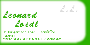 leonard loidl business card